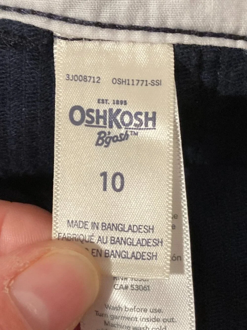 OshKosh B'gosh Corduroy Overall Dress Size 10 100% Cotton Vestback